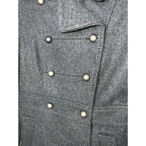 H&M Double Breasted Collar Grey Wool Blend Pea Coat Women's Size Small 2 (R) - Picture 2 of 8
